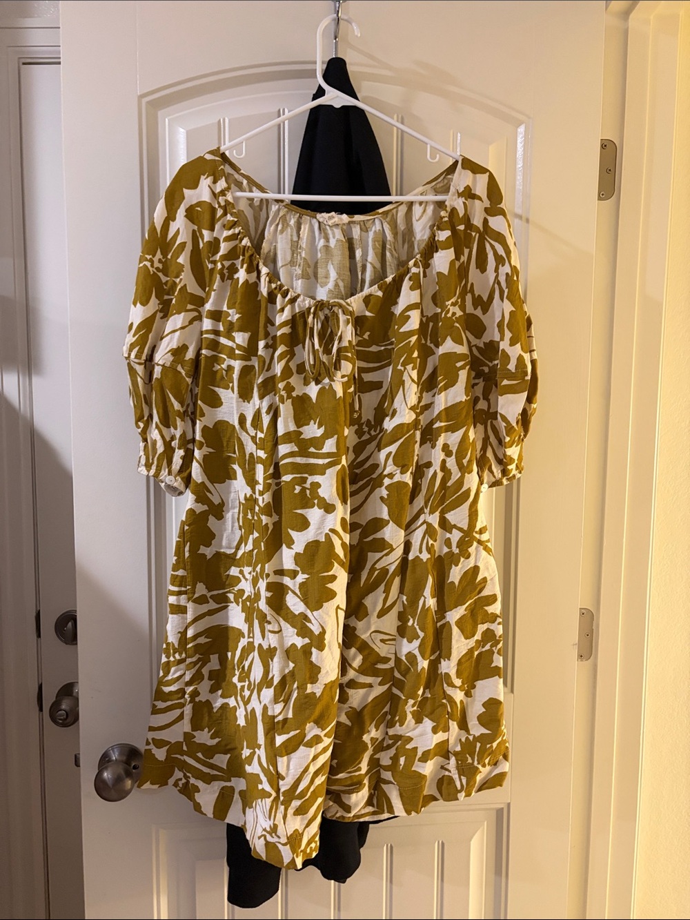 Umgee White and Mustard Floral Peasant dress